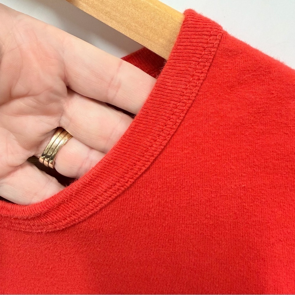 Champion 90's Vintage 100% Cotton T-Shirt Red Size Medium - Picture 5 of 10